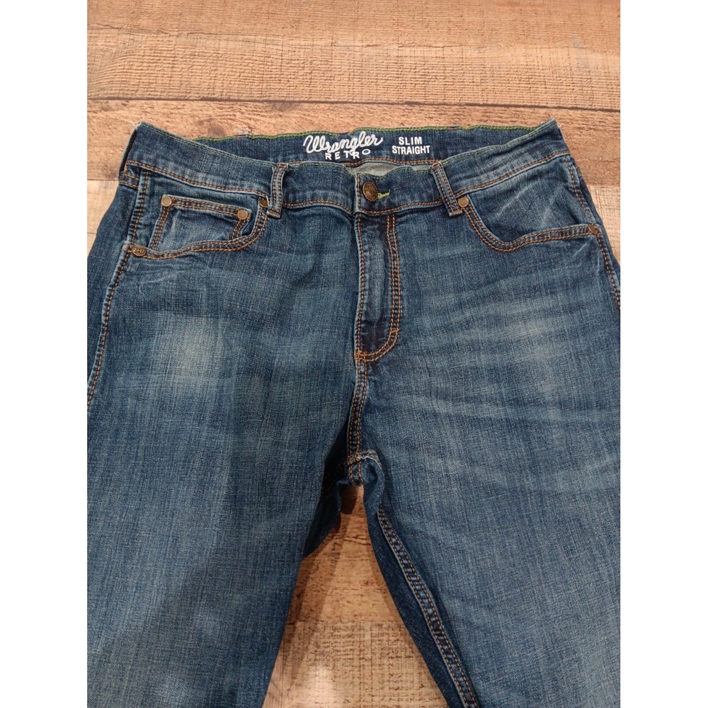Wrangler Retro Slim Fit Jean Mens Denim Sz 36x30 (2938)
